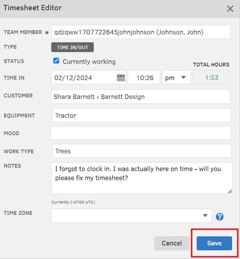 QuickBooks Timesheet Editor