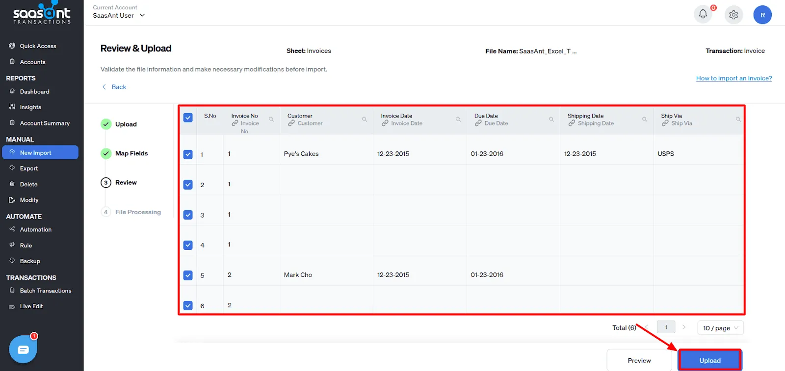 review the data before importing invoices into quickbooks.webp