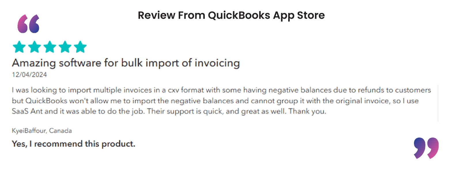 saasant bulk import review quickbooks app store.png