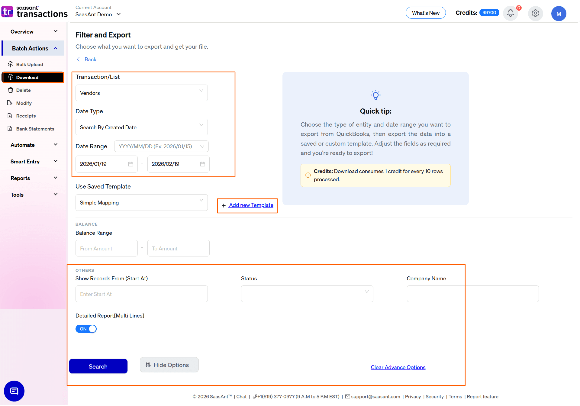 select Vendors in saasant transactions online.png