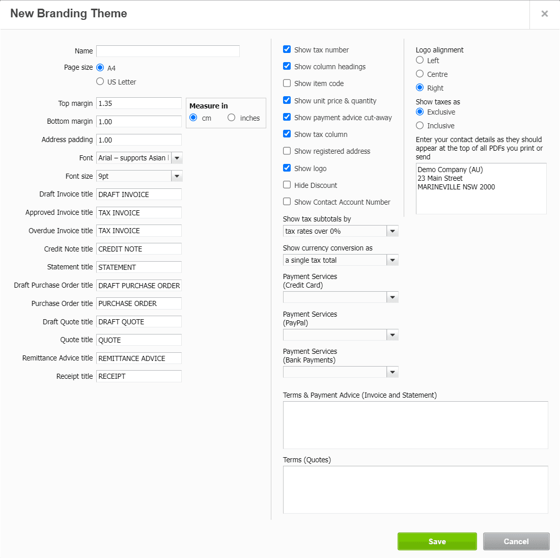 Xero's Free Templates