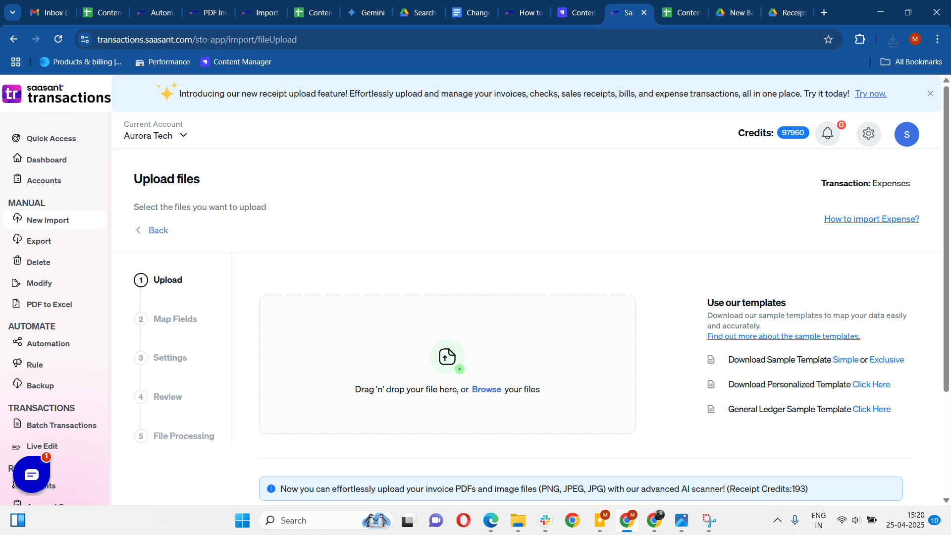 upload receipt file into saasant.png
